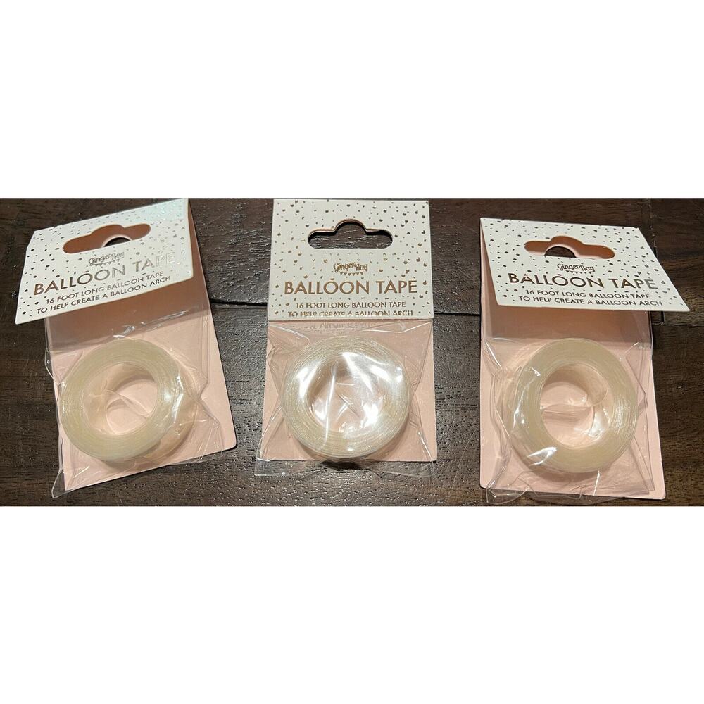 Ginger Ray Balloon Strip Arch Party Chain Plastic Tape String 3 Rolls 48ft NEW